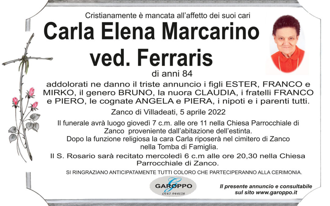 MARCARINO CARLA ELENA VED. FERRARIS