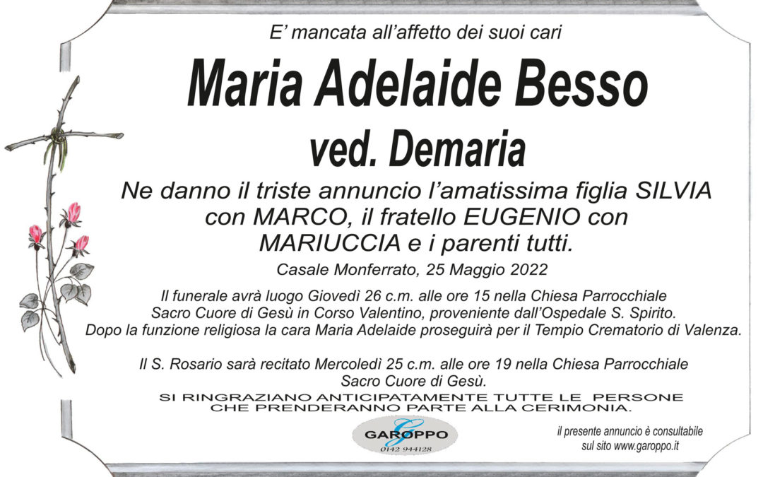 BESSO MARIA ADELAIDE ved. DEMARIA