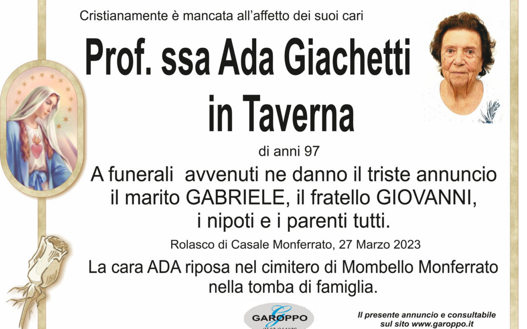 Professoressa Ada Giachetti in Taverna