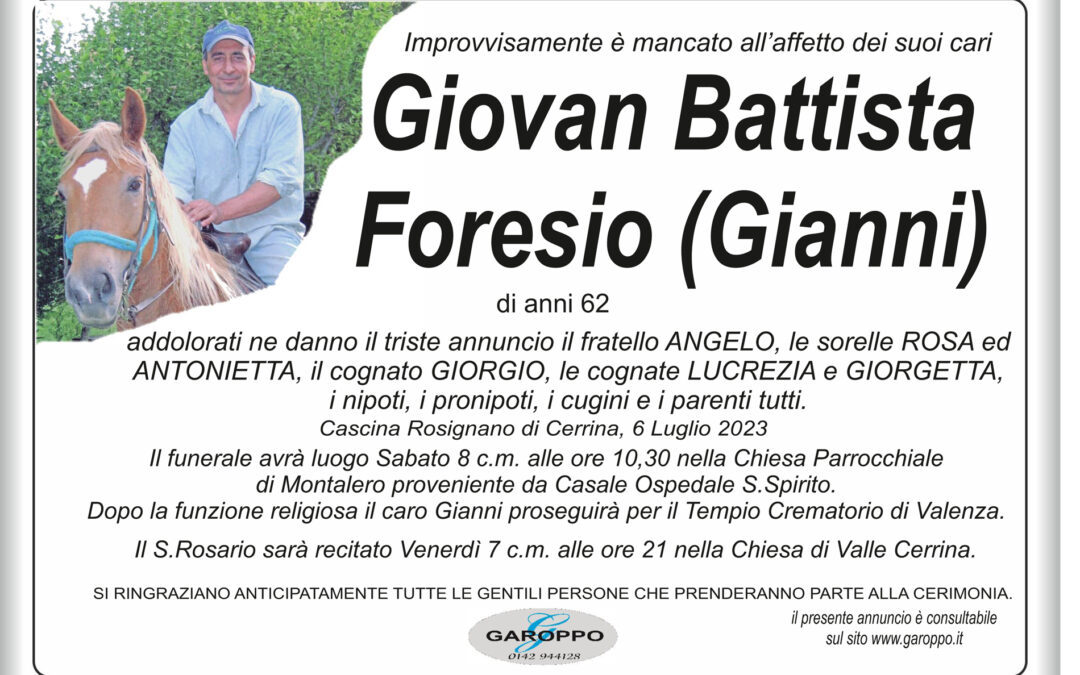 Foresio Giovan Battista (Gianni)