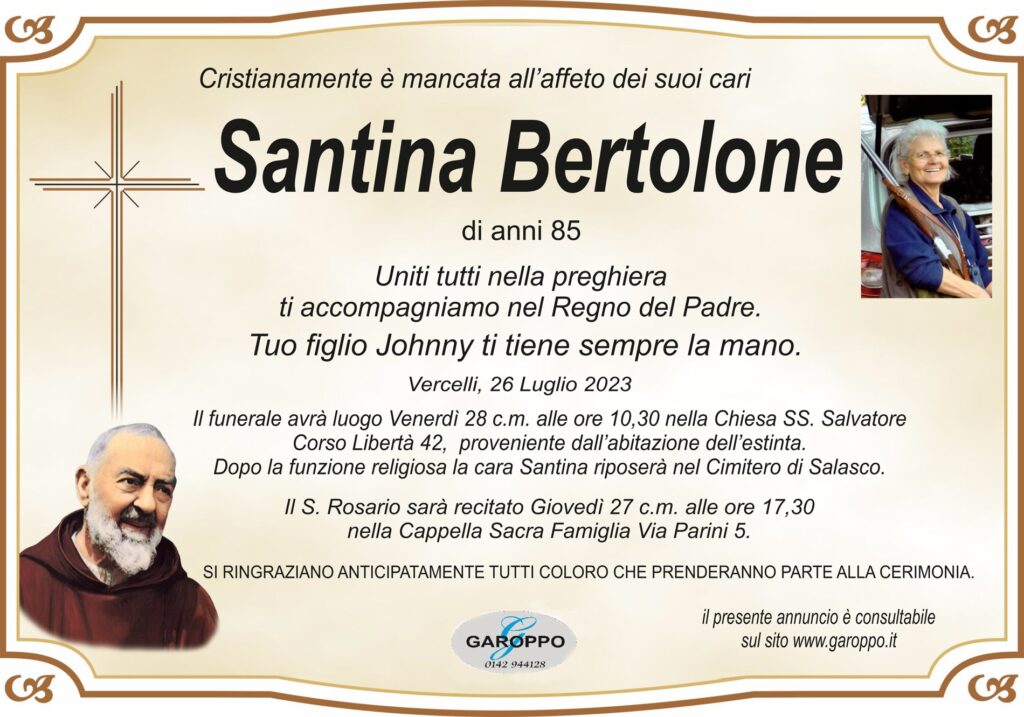 annuncio Bertolone Santina