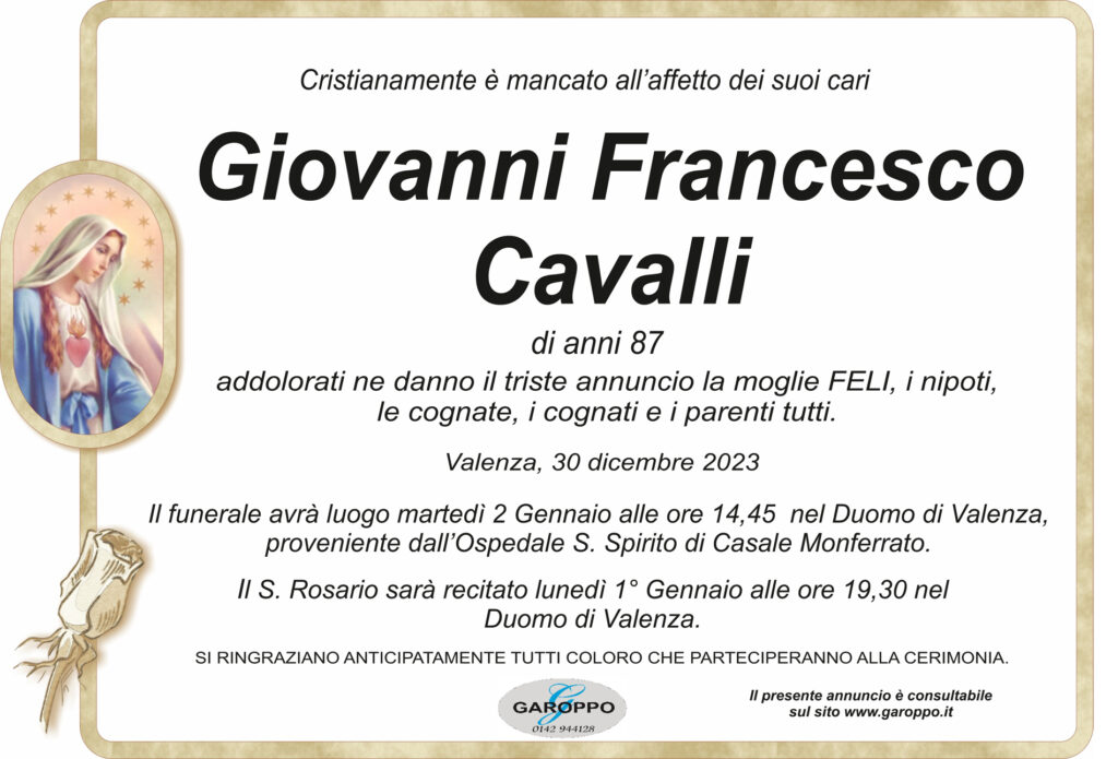 annuncio Giovanni Francesco Cavalli