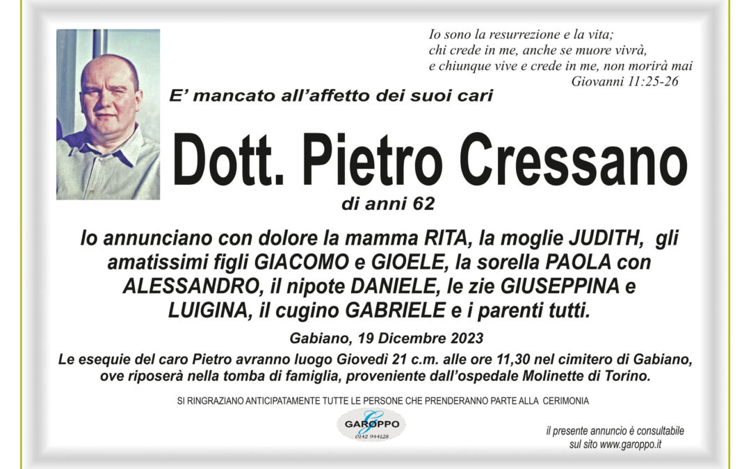 Dott. Pietro Cressano