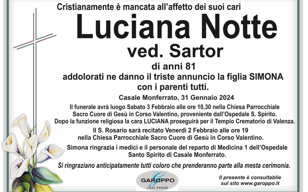 Notte Luciana ved. Sartor