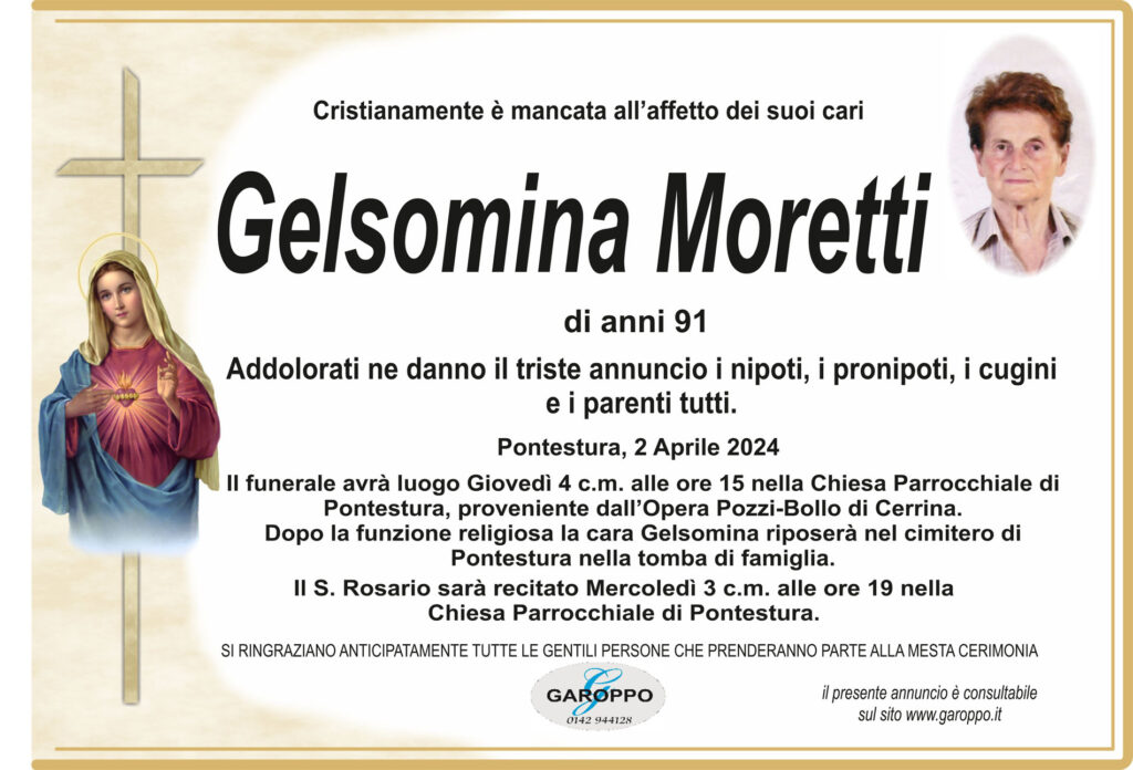 annuncio Moretti Gelsomina