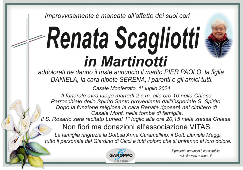 annuncio Scagliotti Renata