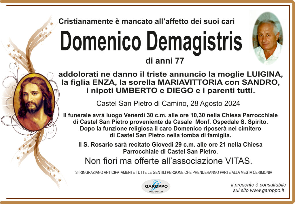 Annuncio Demagistris Domenico