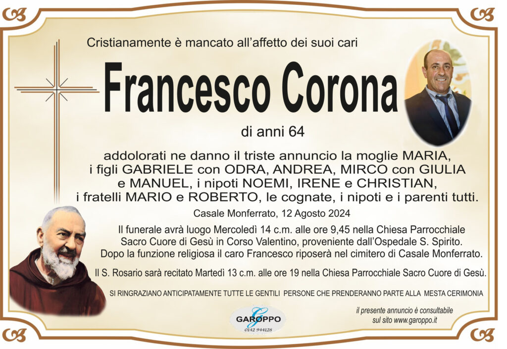 Corona Francesco annuncio