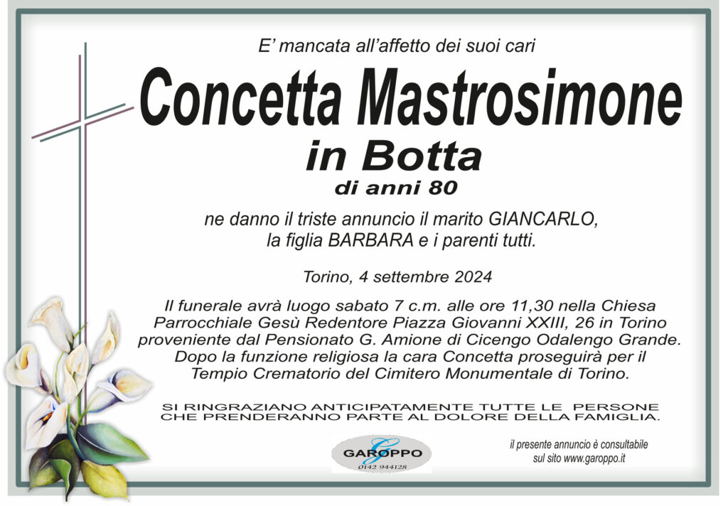 Mastrosimone Concetta annuncio