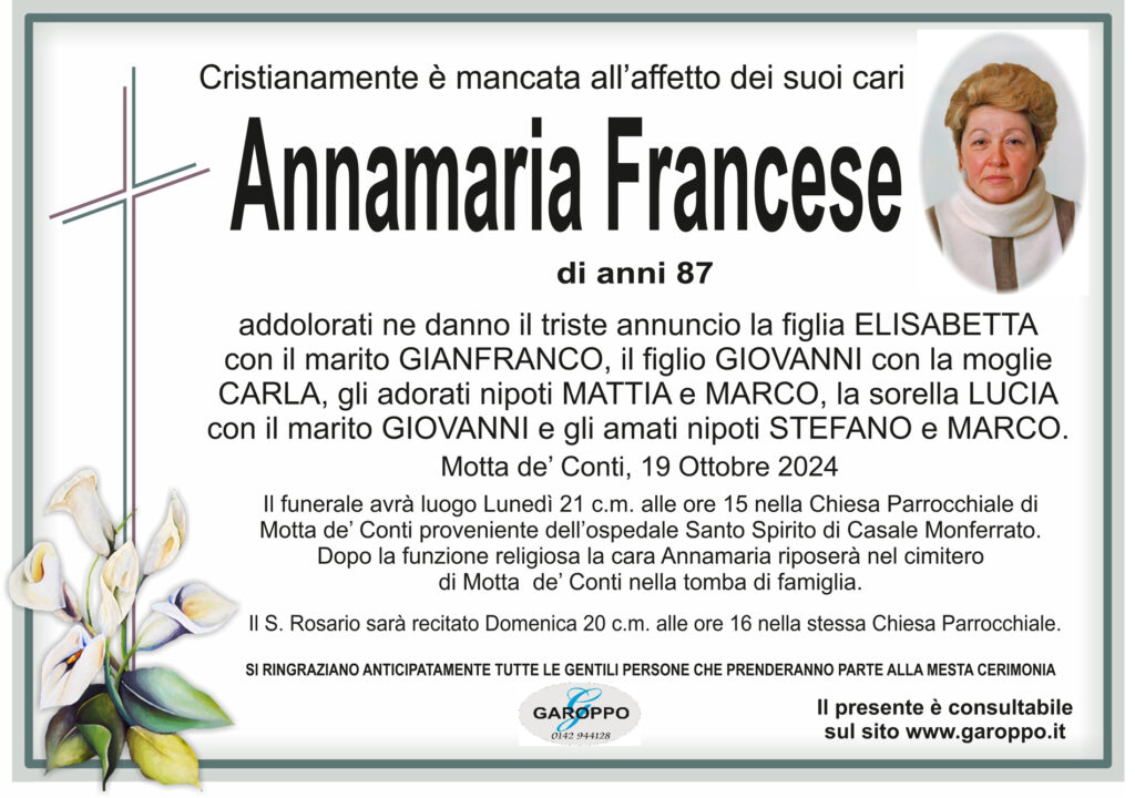 annuncio Fracese Annamaria