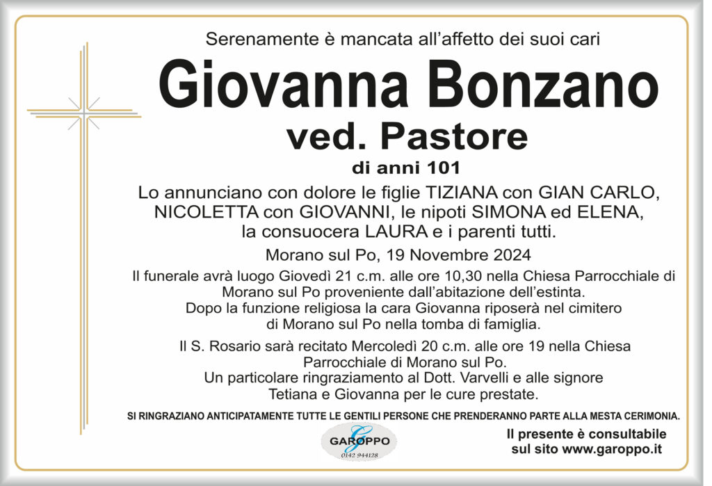 annuncio bonzano giovanna