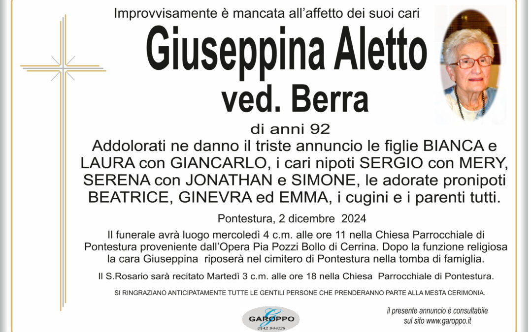 Aletto Giuseppina ved. Berra