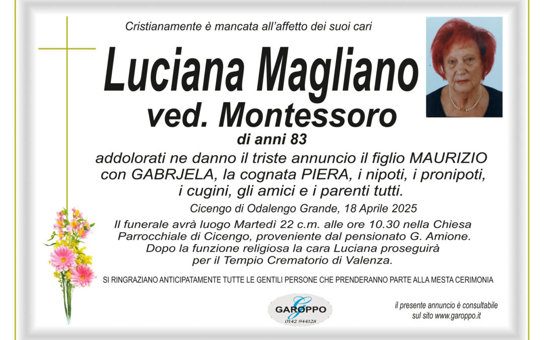 Magliano Luciana ved. Montessoro