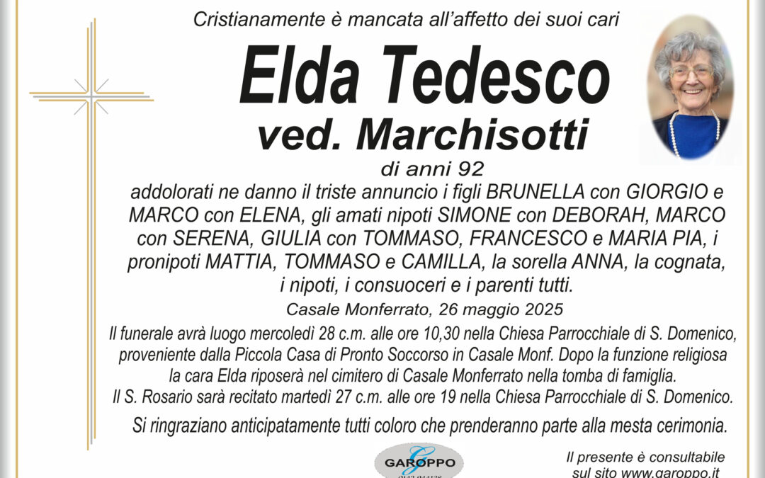 Tedesco Elda ved. Marchisotti