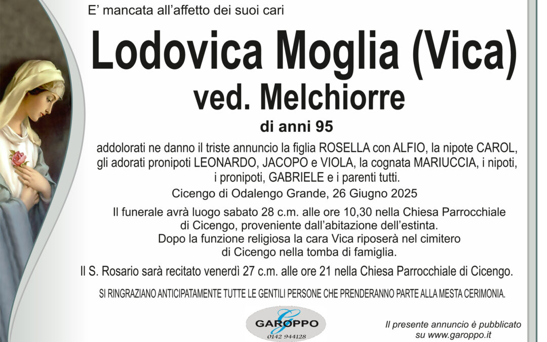 Moglia Lodovica ved. Melchiorre