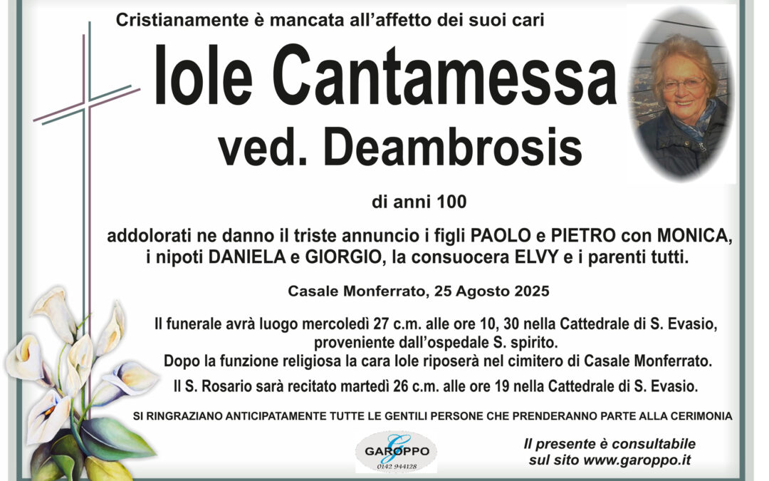 Cantamessa Iole ved. Deambrosis