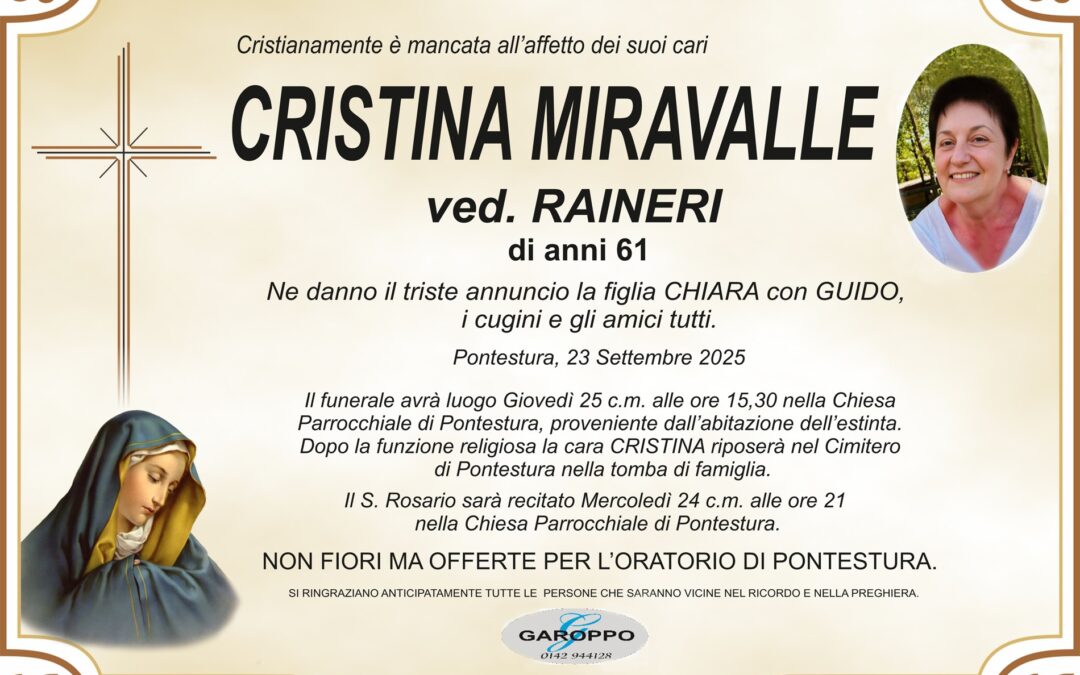 Miravalle Cristina ved. Raineri