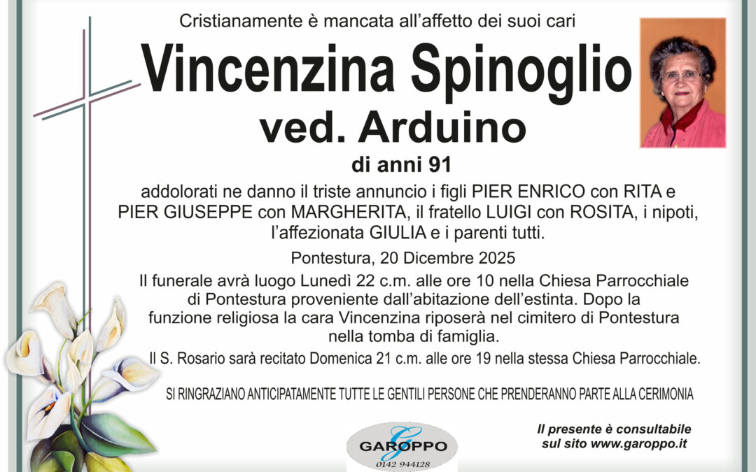 Spinoglio Vincenzina ved. Arduino