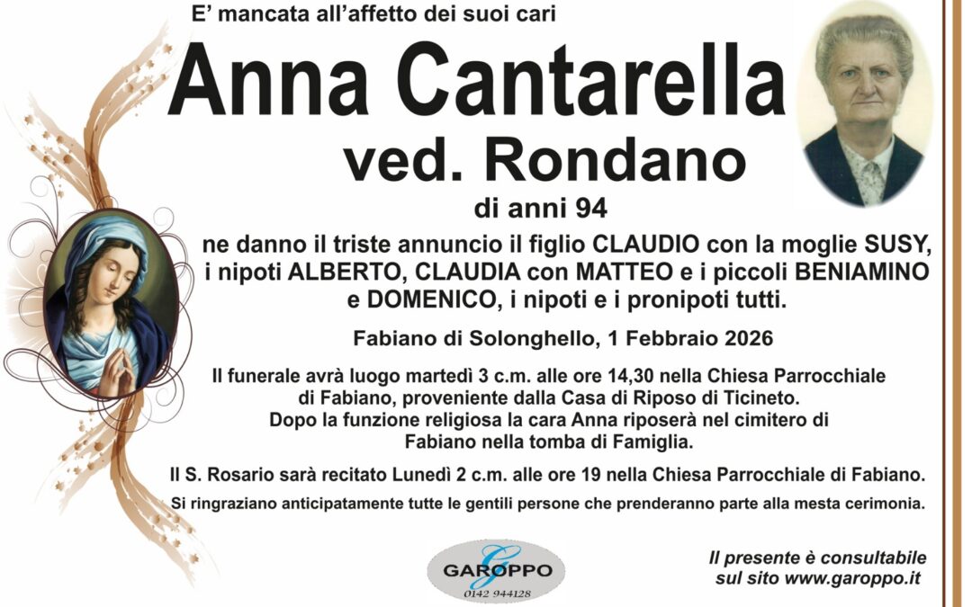 Cantarella Anna ved. Rondano