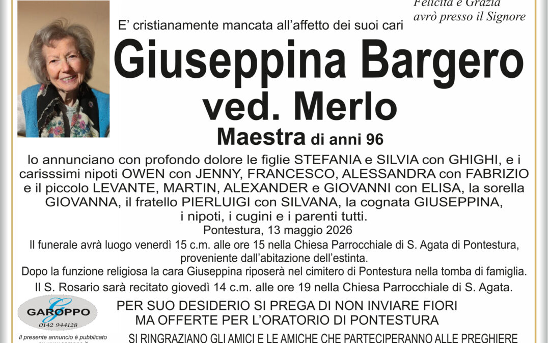 Bargero Giuseppina ved. Merlo